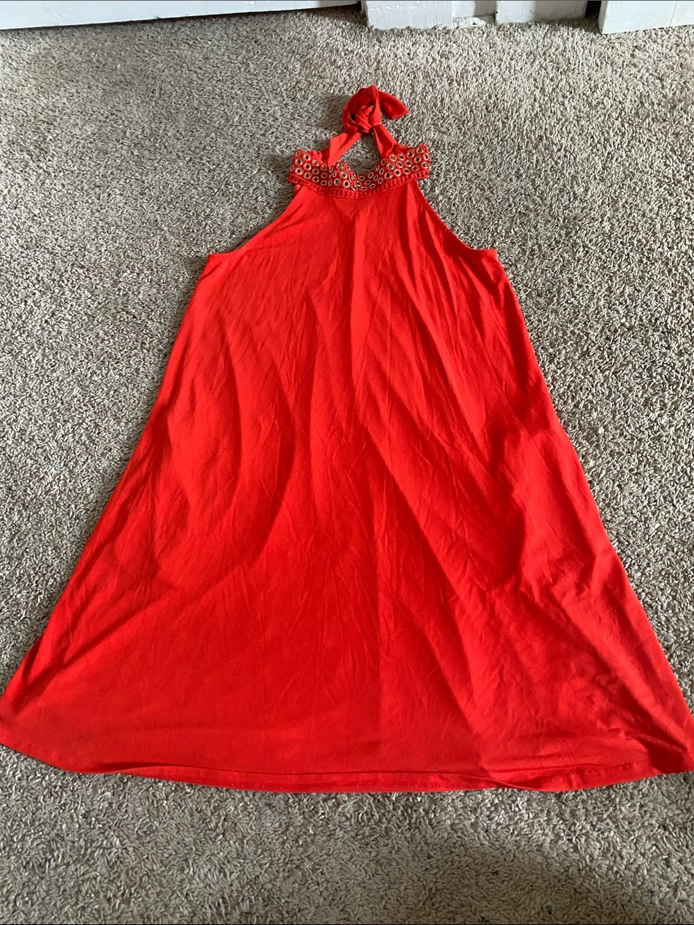C Est. 1946 Halter-Neck Coral Red Dress